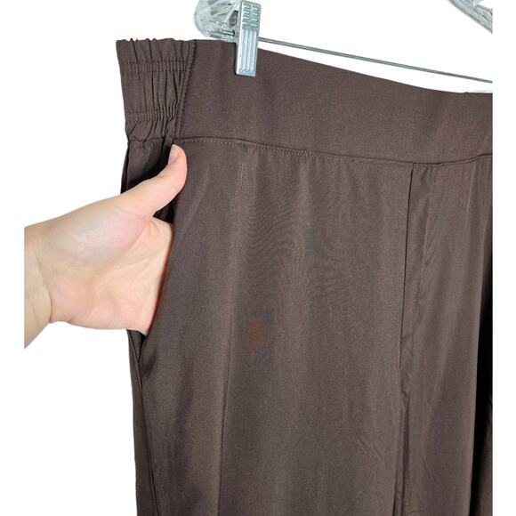 Old Navy Brown High-Waisted StretchTech Wide-Leg Pull-on Pants Women's XXL Tall - Picture 4 of 12